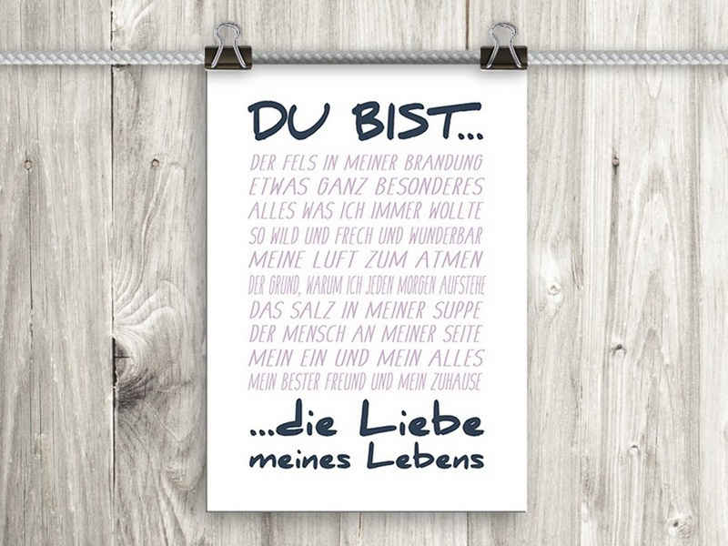 artissimo Poster Poster mit Spruch DinA4 Bild Kunstdruck Sprüche Liebe Liebeserklärung, romantische Zitate und Sprüche: Liebeserklärung