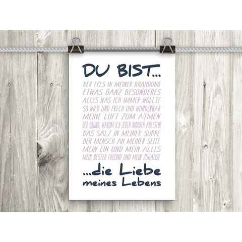 artissimo Poster Poster mit Spruch DinA4 Bild Kunstdruck Sprüche Liebe Liebeserklärung, romantische Zitate und Sprüche: Liebeserklärung