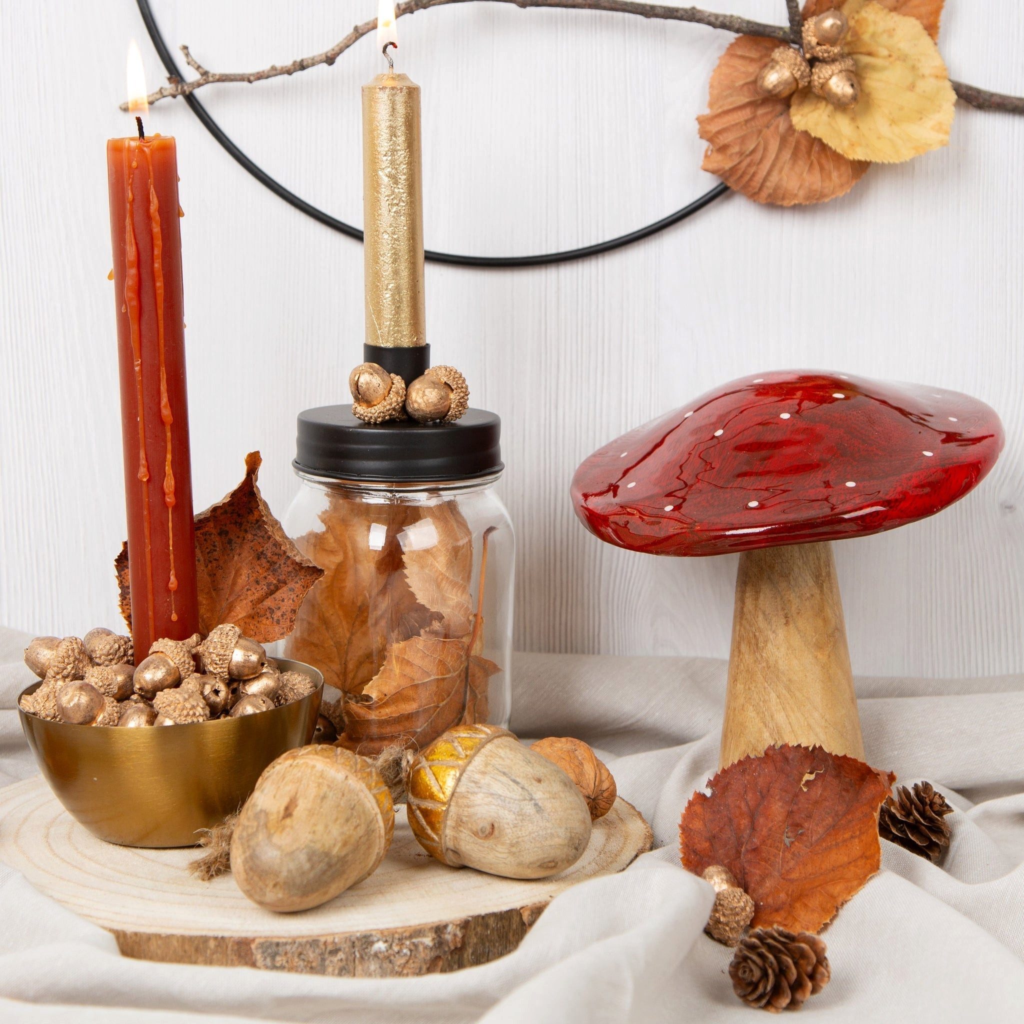Logbuch-Verlag Dekofigur 2 Fliegenpilz Figuren aus Holz Herbstdeko 18 und 13 cm