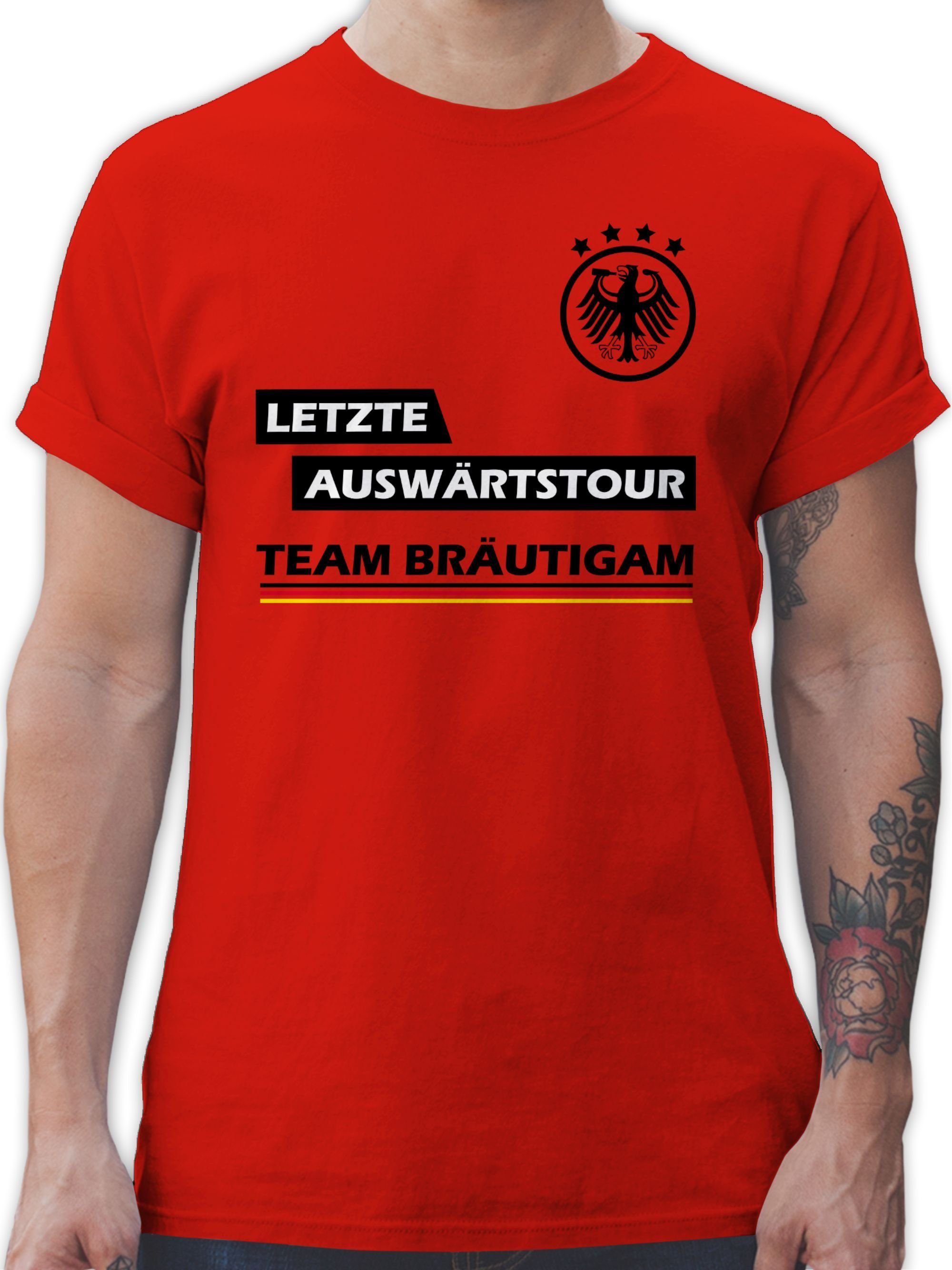 Shirtracer T-Shirt Letzte Auswärtstour Team Bräutigam JGA Männer 3 Rot