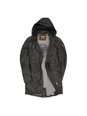 emilio adani Lederjacke Leder-Parka mit abnehmbarer Kapuze