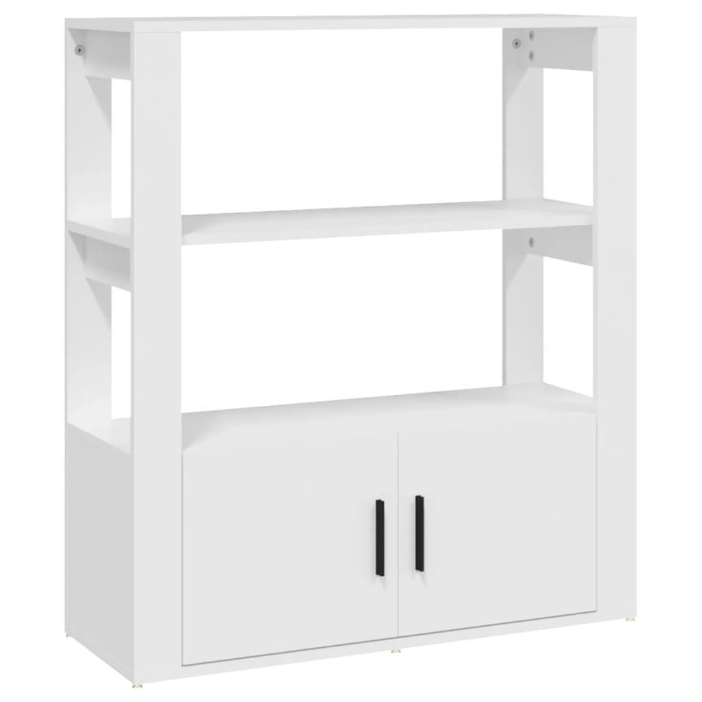 furnicato Sideboard 80 x 30 x 90 cm Weiß (1 St), Stauraum-Beistellschrank mit Ablagen und Türen für dein Wohnzimmer – Bild 2 von 5