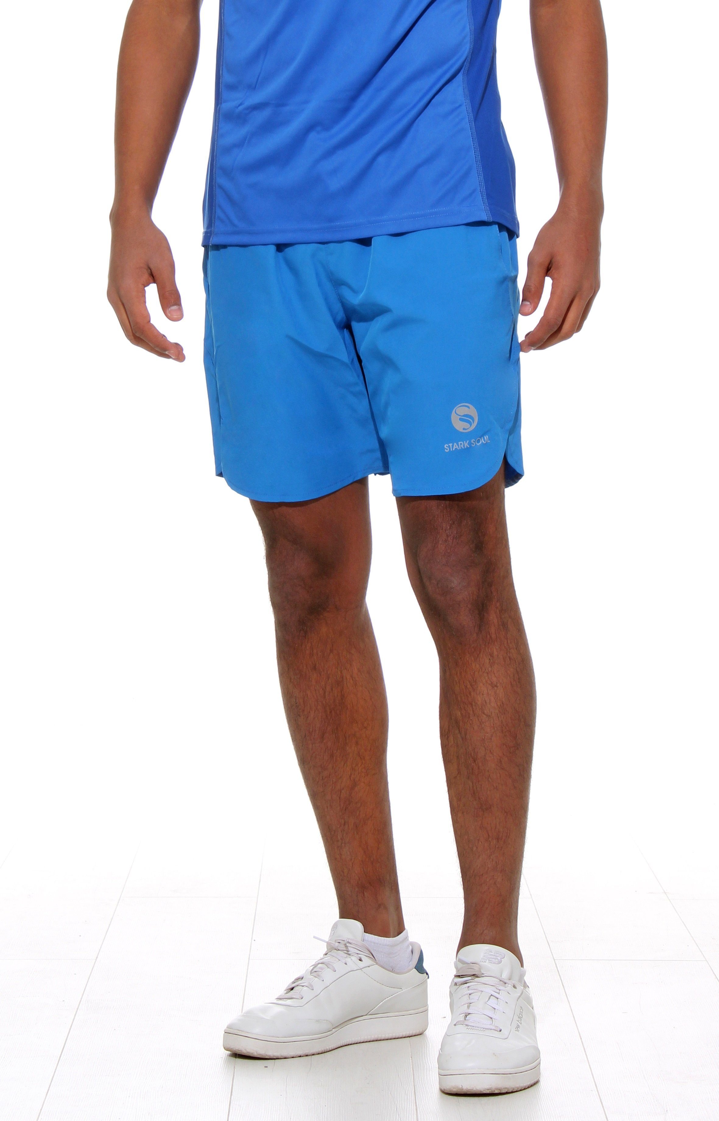 Stark Soul® Sport Trainingsshorts Material Funktionshose, Herren Quick -Reflect-, Shorts Blau Trainingsshort Dry Spezielles