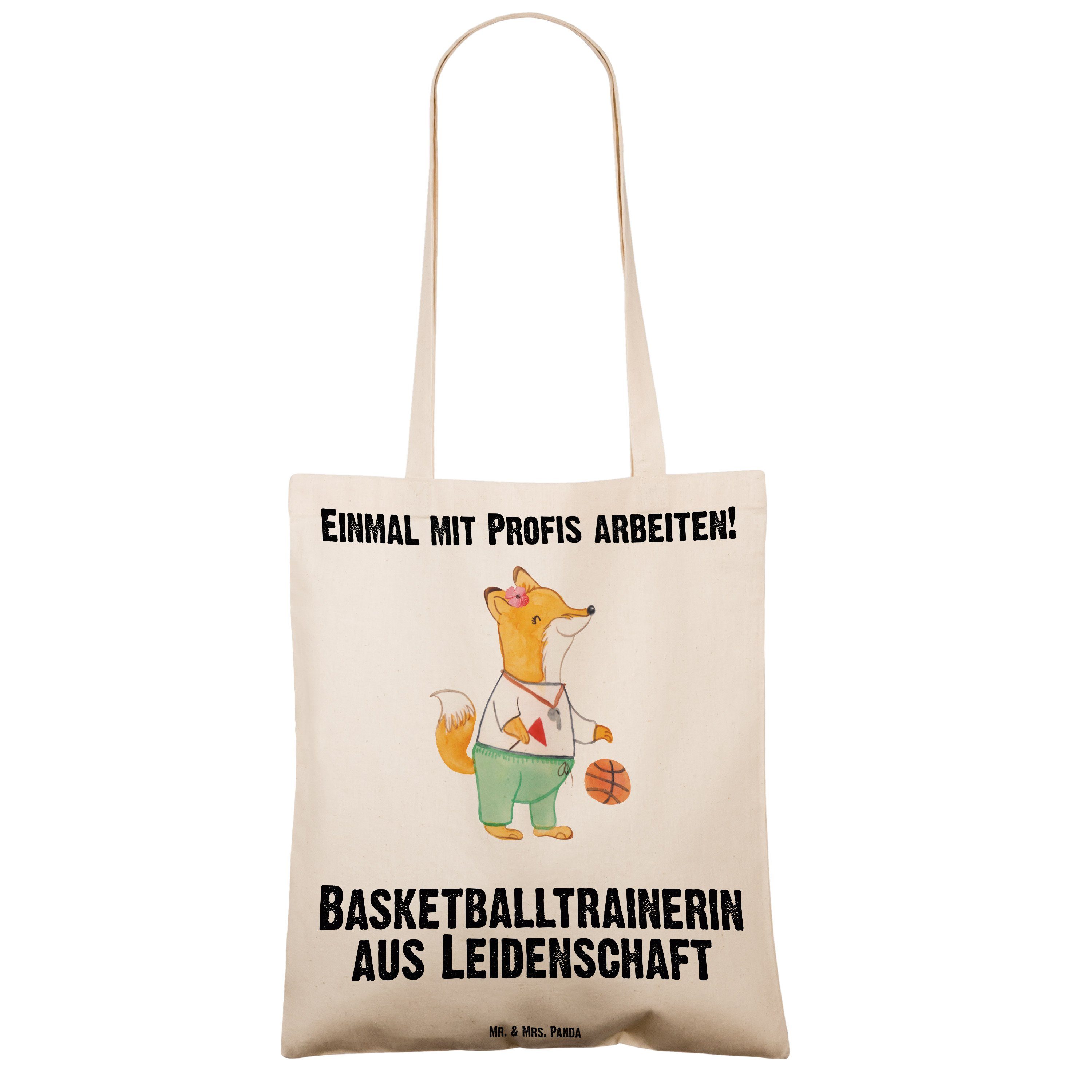 Basketballtrainerin (1-tlg) Leidenschaft & Panda Mrs. - - Sport, Geschenk, aus Mr. Tragetasche Transparent