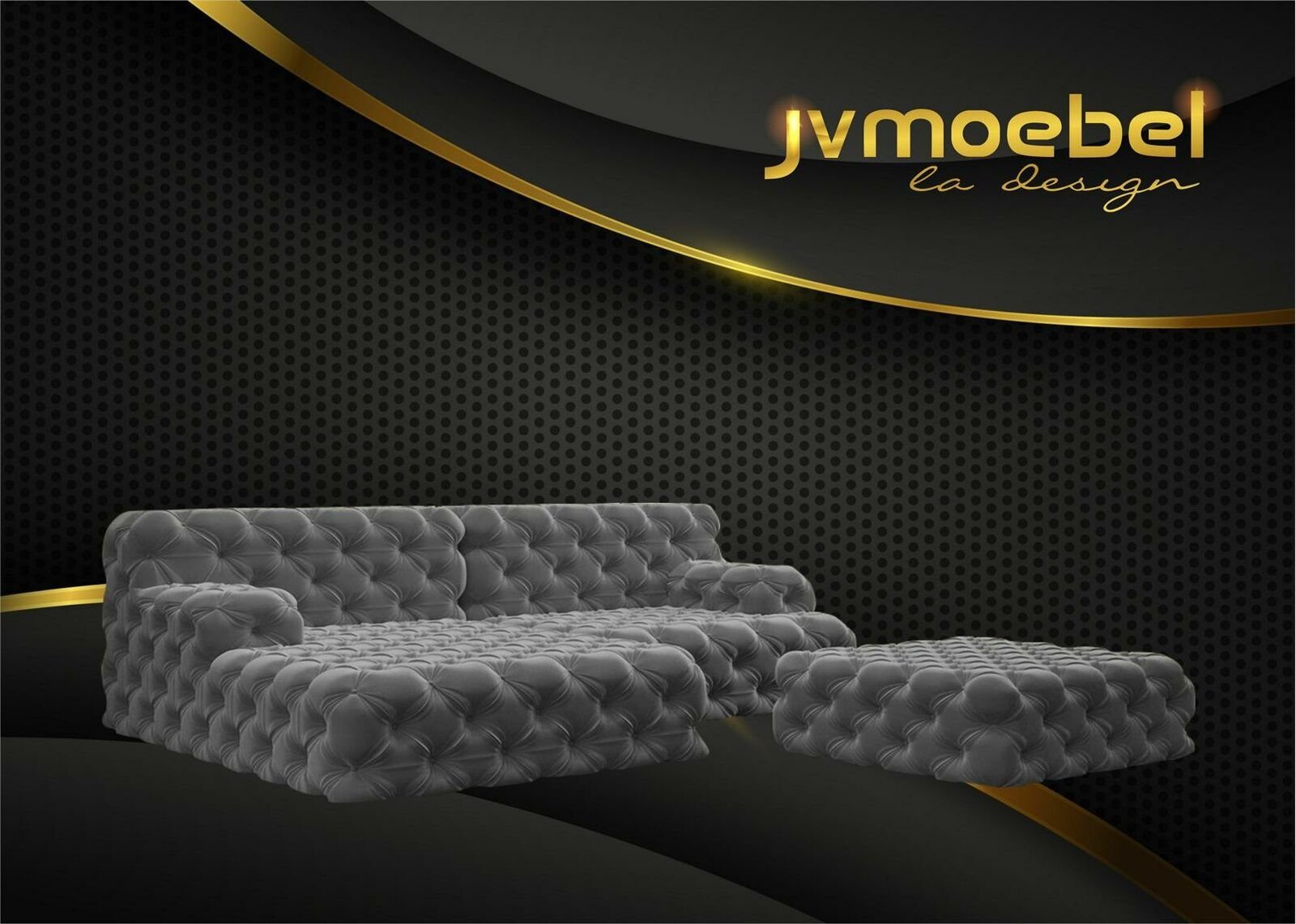 JVmoebel Ecksofa, Wohnlandschaft L-Form Ecksofa Couch Design Polster Garnitur Sofa Grau