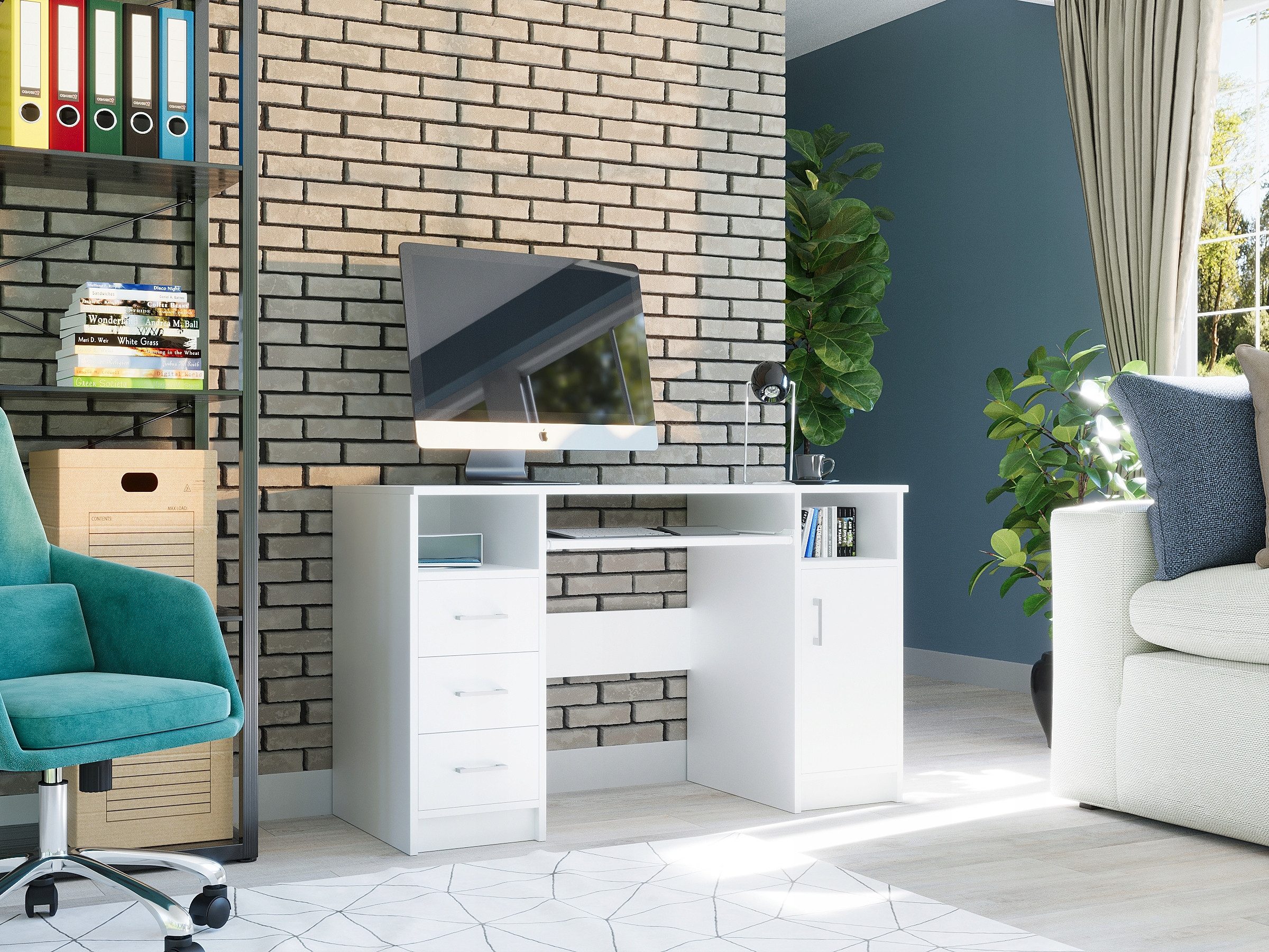 Home Collective Schreibtisch mit 3 Schubladen, günstig online kaufen