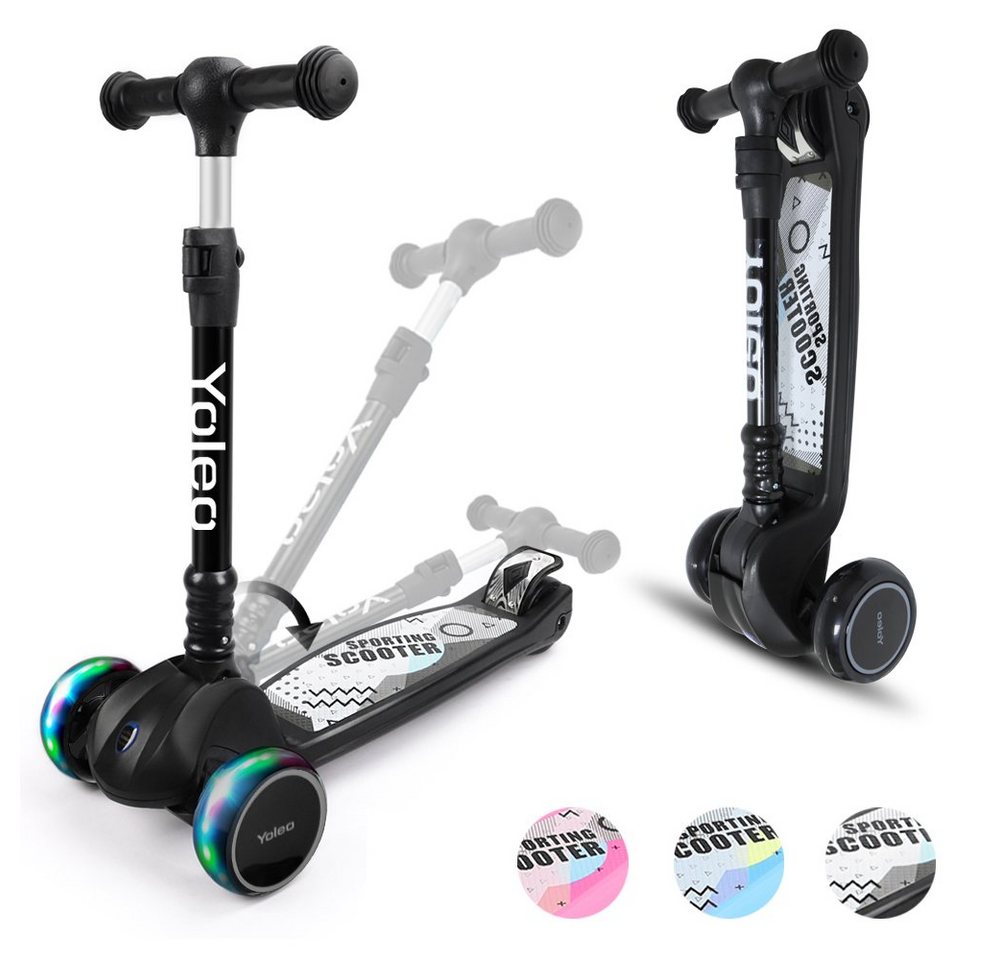 Thumbnail - YOLEO Scooter Faltbarer Kinderoller Kinderscooter Dreiradscooter ab 3 Jahre