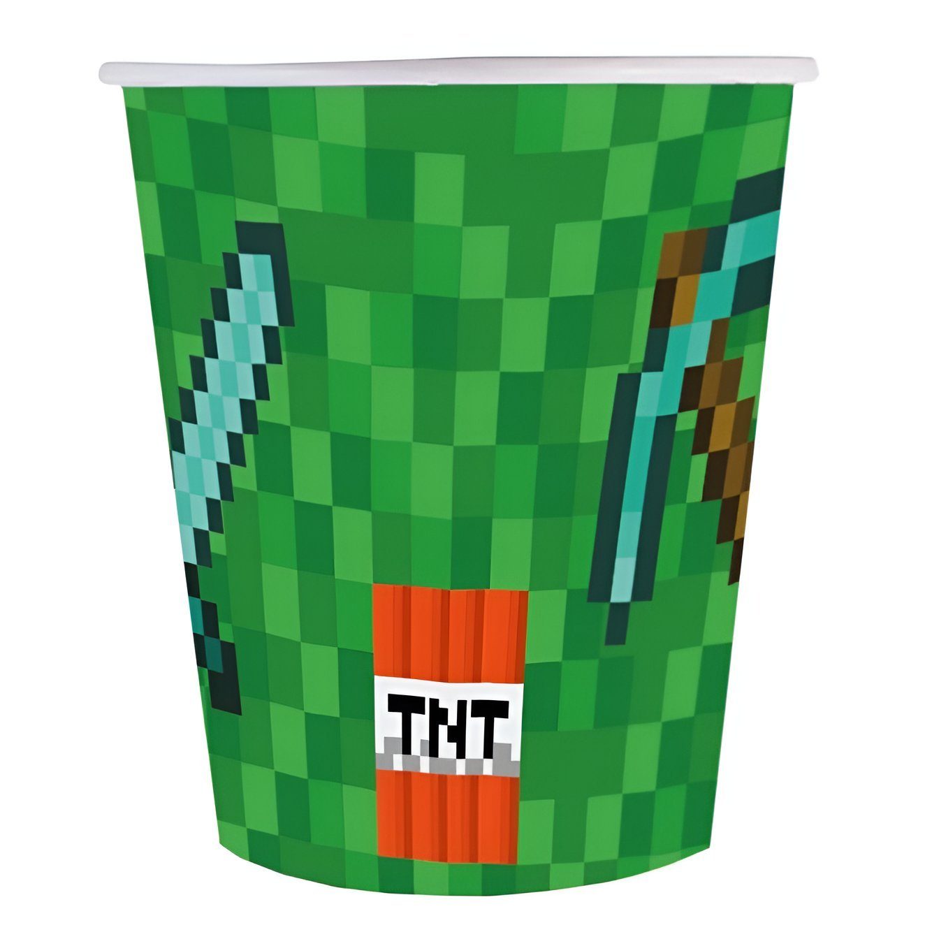 TNT Pixel Pappbecher ml 250 Set Einwegbecher 6 Festivalartikel Einwegbecher Minecraft Stück