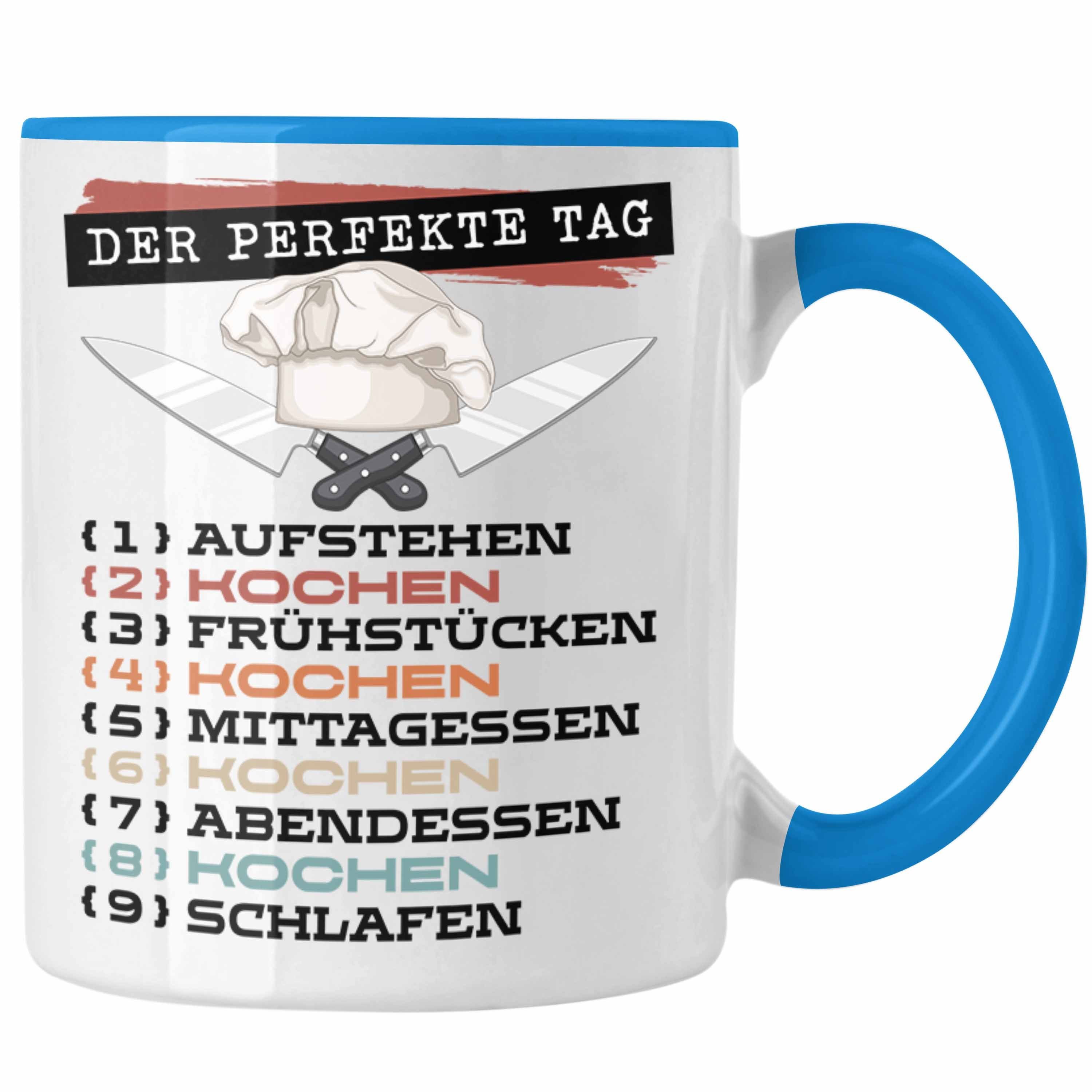 Trendation Tasse Trendation - Koch Tasse Geschenk Becher Der Perfekte Tag Sterne Koch G Blau | Teetassen