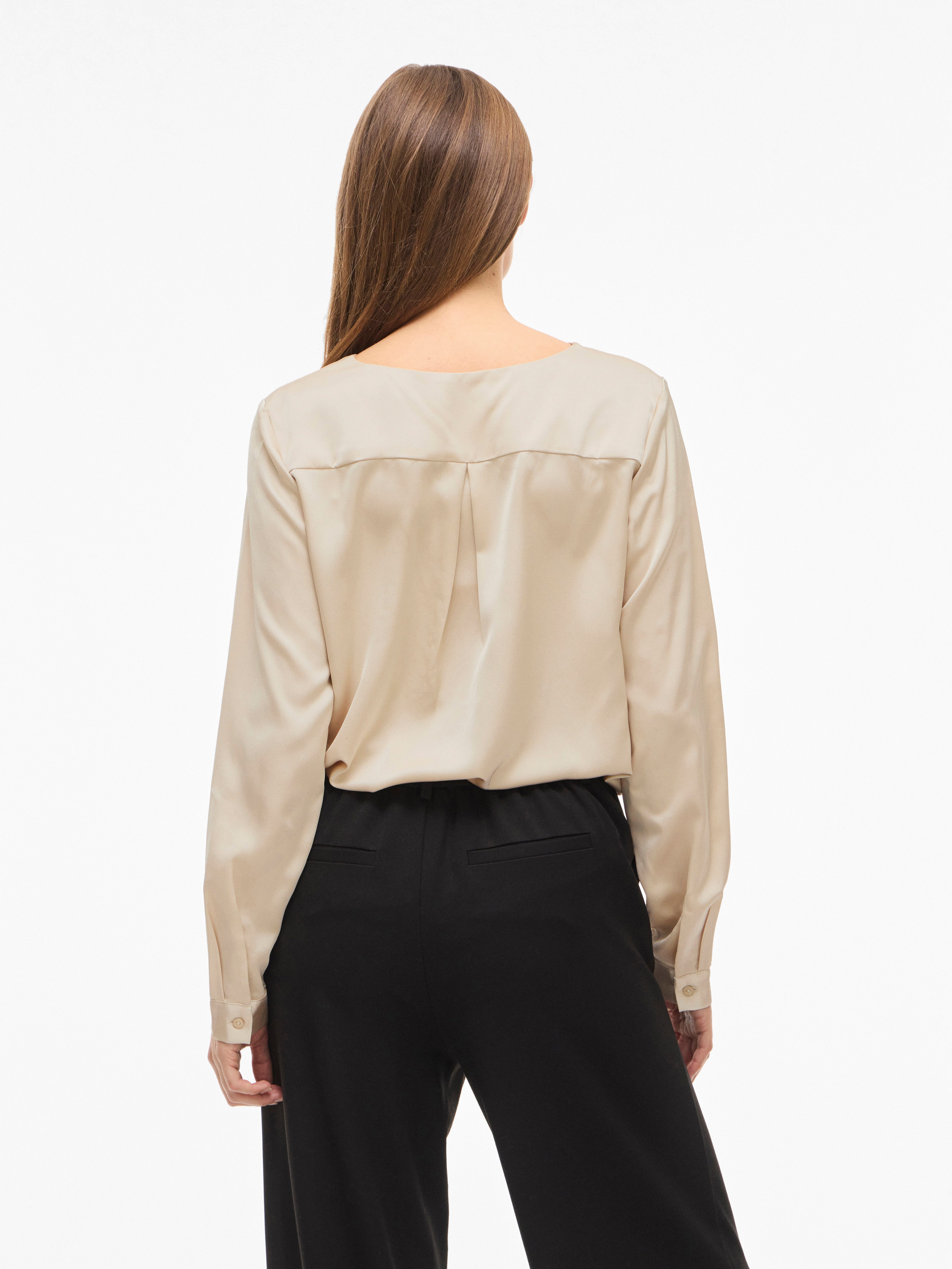 Vila Hemdbluse VIELLETTE V-NECK L/S SATIN SHIRT - NOOS günstig online kaufen