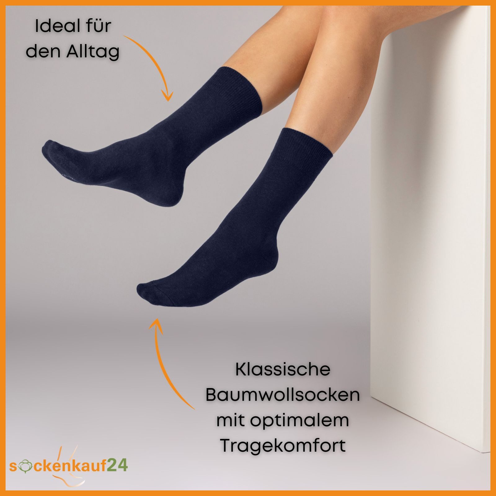 sockenkauf24 Basicsocken 6 oder 12 Paar Socken Damen & Herren Business Socken Baumwolle (Jeansmix, 6-Paar, 39-42) Komfortbund atmungsaktiv - Basicline 70203