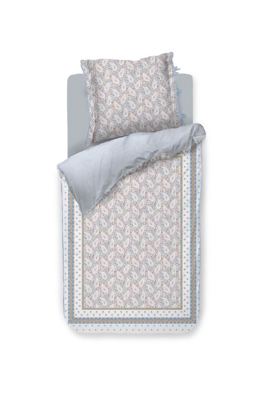 PiP Studio Bettwäsche Bettwäsche DE PIP Kairi Bloom Light Blue 135x200 Hellblau, Perkal, 1 teilig, 135 x 200 cm + 1x 80 x 80 cm