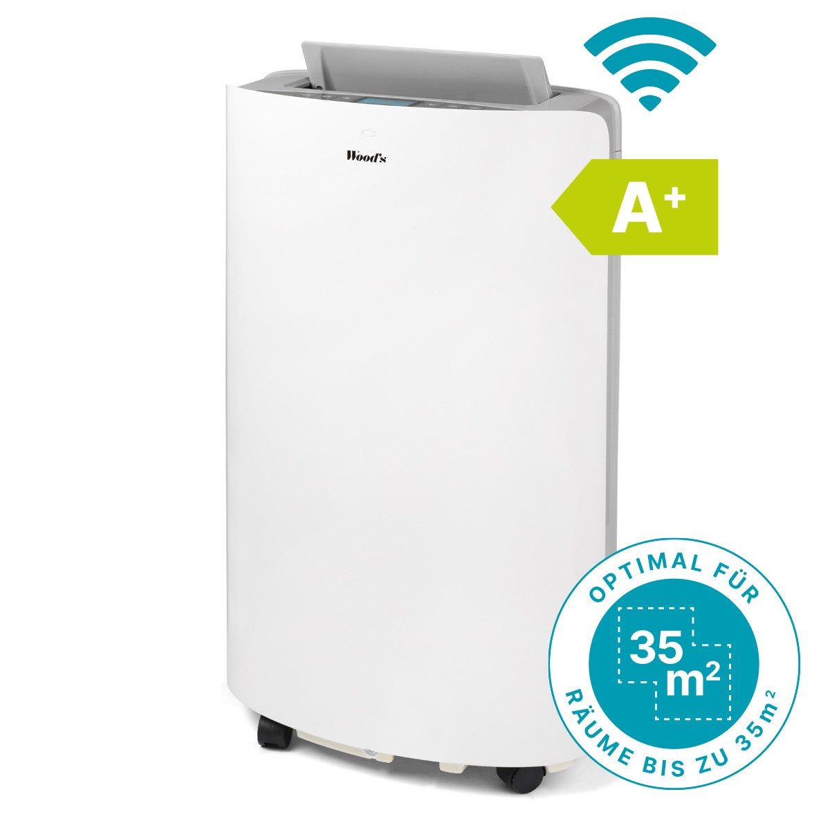 Wood's 3-in-1-Klimagerät Cortina 12K WIFI A+ - Optimal für Räume bis 35 m²