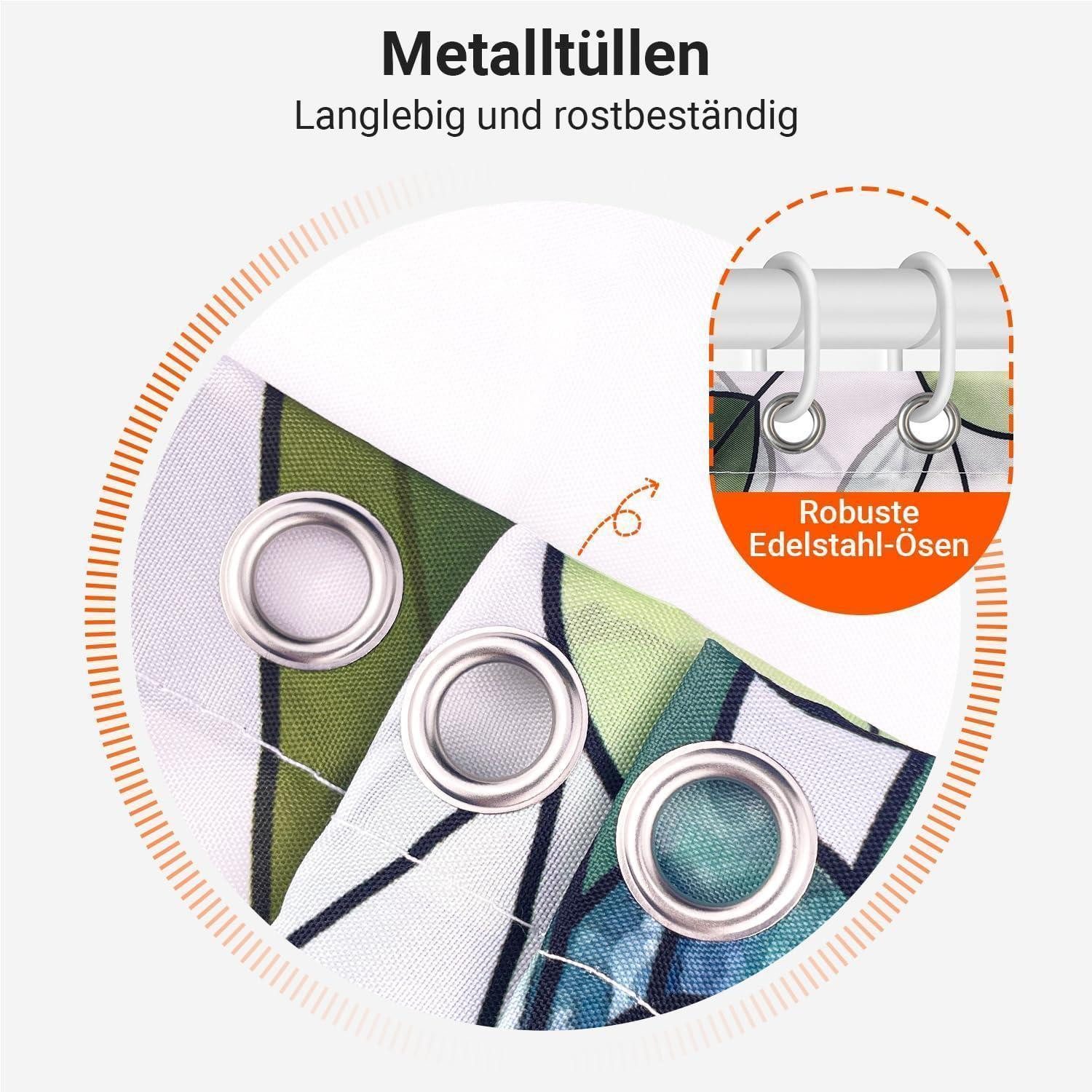 LuxusKollektion Duschvorhang Duschvorhang 200x180cm grün Blätter Grüne Grasblume 200 x 180 cm