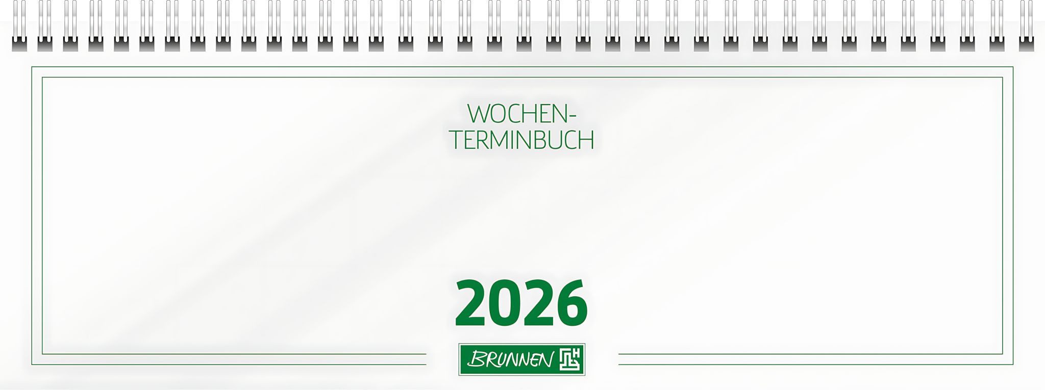 BRUNNEN Tischkalender 2026 Brunnen Querterminbuch 772 297×105 mm weiß