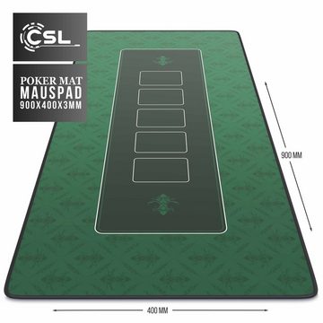 CSL Spieltisch, XL Pokermatte 90x40cm, Tischauflage für Poker, Pokertisch Auflage