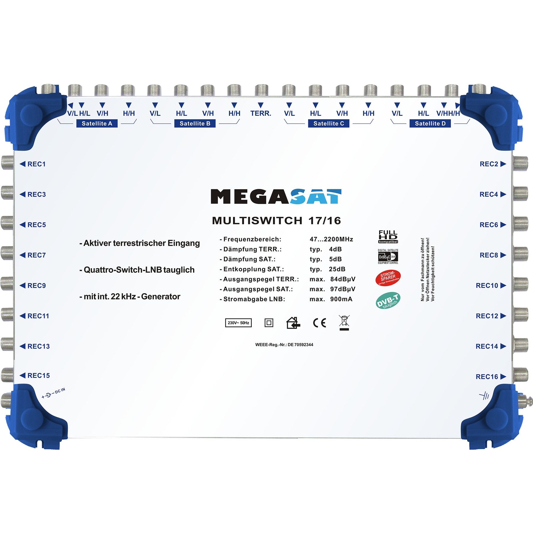 Megasat Schalter MEGASAT Multischalter 17/16 0600155