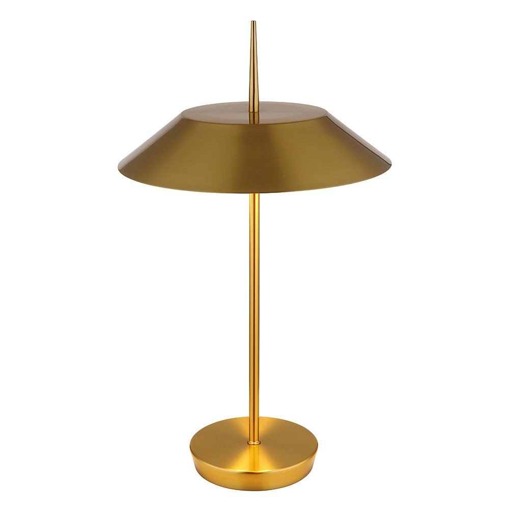 GLOBO LIGHTING LED Tischleuchte, Leuchtmittel inklusive, Warmweiß, Tischleuchte Metall messingfarben matt warmweiß LED D 30 cm H 52 cm