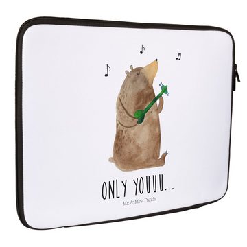 Mr. & Mrs. Panda Laptop-Hülle 27 x 36 cm Bär Gitarre - Weiß - Geschenk, Teddybär, Tasche, Computert, Liebevolle Designs