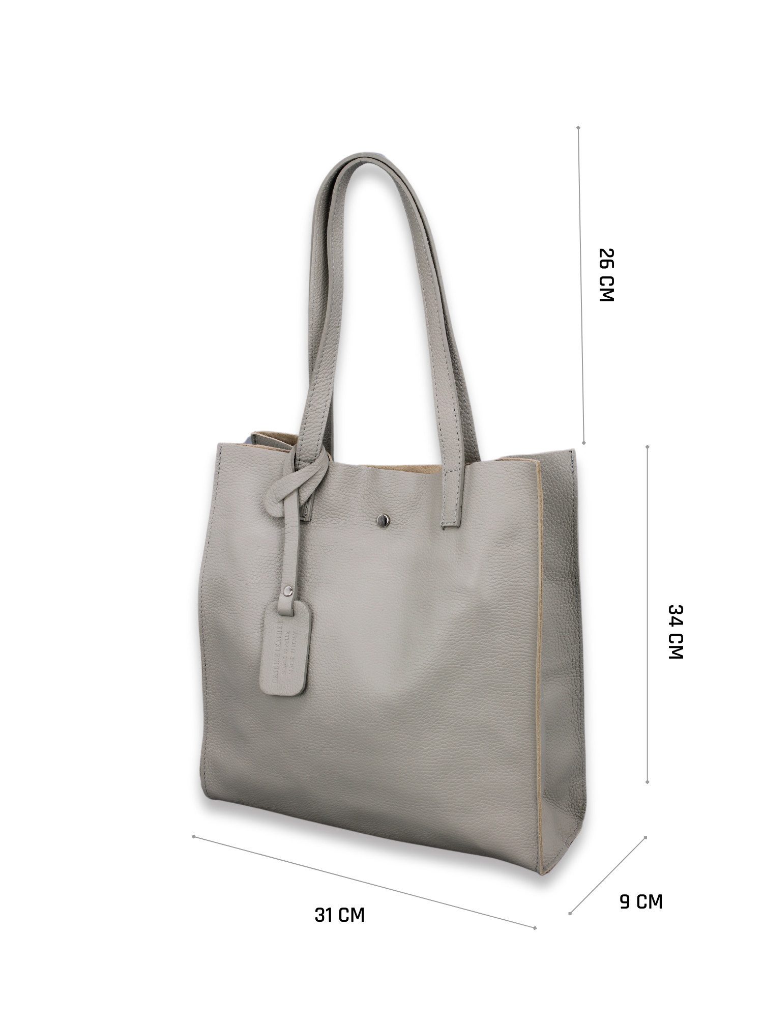 Adel Bags Shopper BENITA Schultertasche für Damen, Handtasche, echtes Leder, herausnehmbares Innenfach, Made in Italy