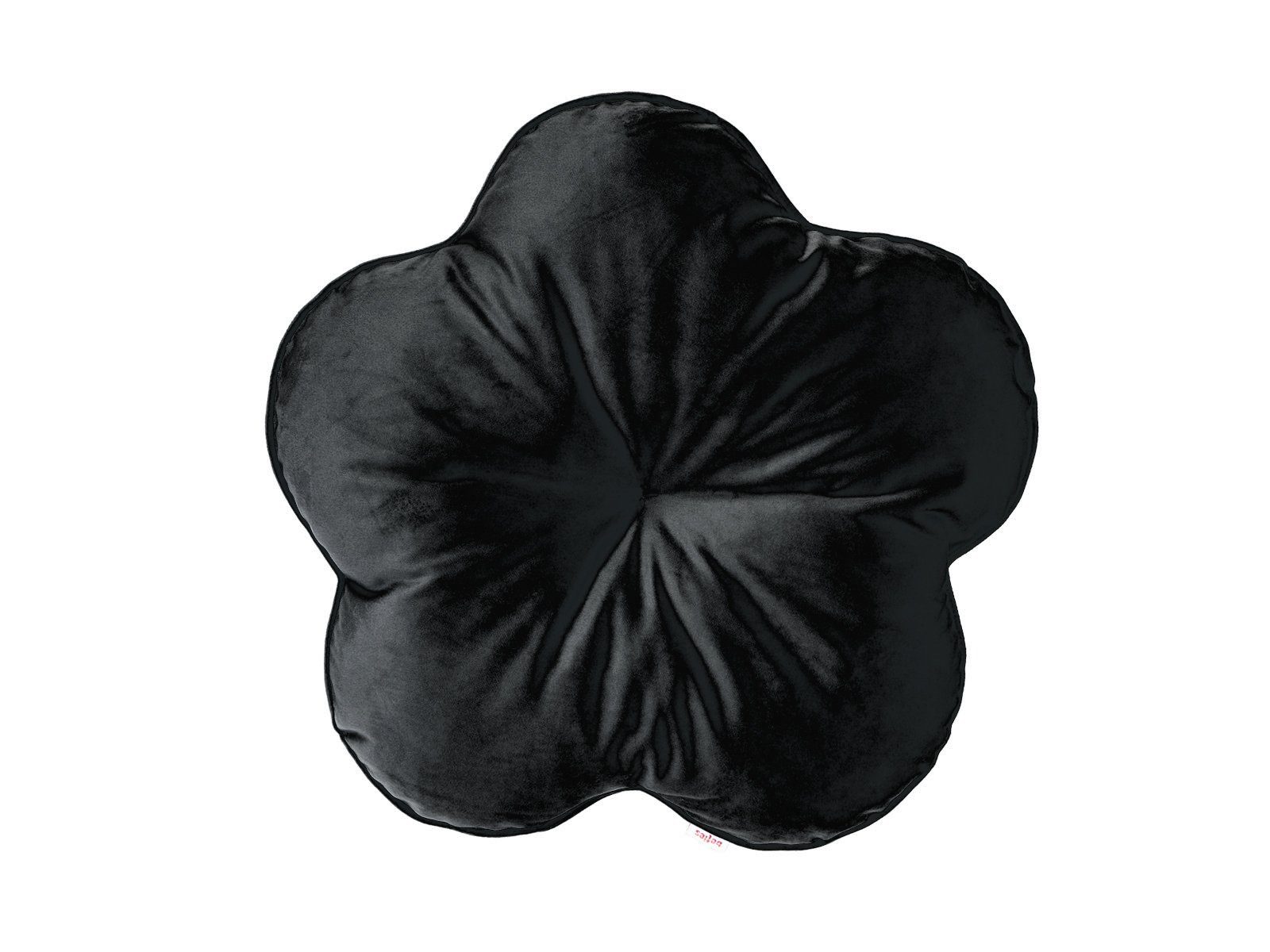 Besonderes schwarz rund, gefülltes Kissen Blumenkissen, beties Dekokissen Kissen, Samt&Sonders,