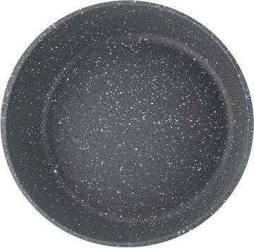 GSW Topf-Set Gourmet Granit, Aluminiumguss (Set, 11-tlg., Kochtopf 20/24, Stieltopf 16, 2 Pfannen 24cm, 1 Dämpfer, Pfannenwender), Induktion