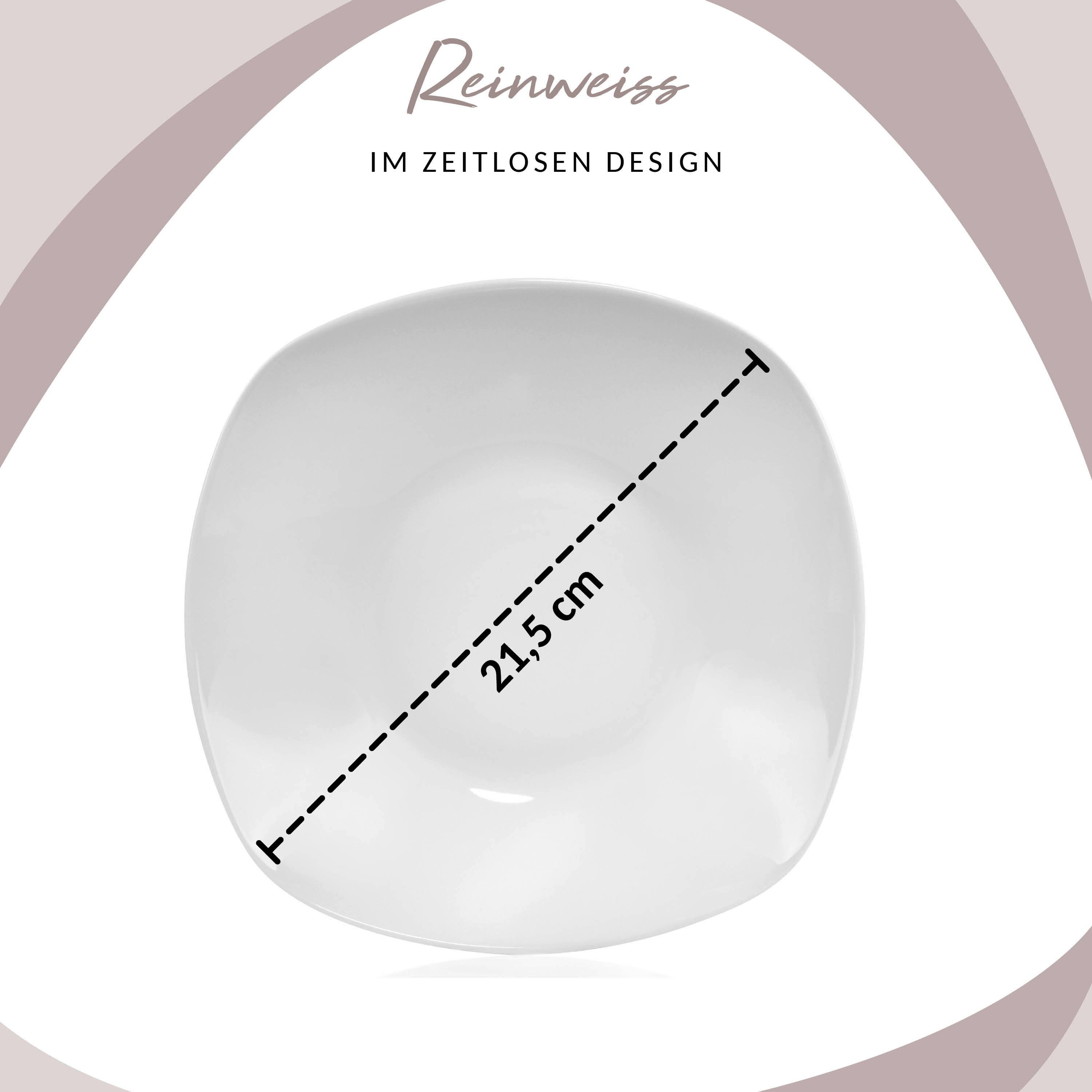 SÄNGER Suppenteller Set Bilgola, Weiß, (6 St), Ø21,5x4cm, 350ml, spülmaschinengeeignet, Premium Collection