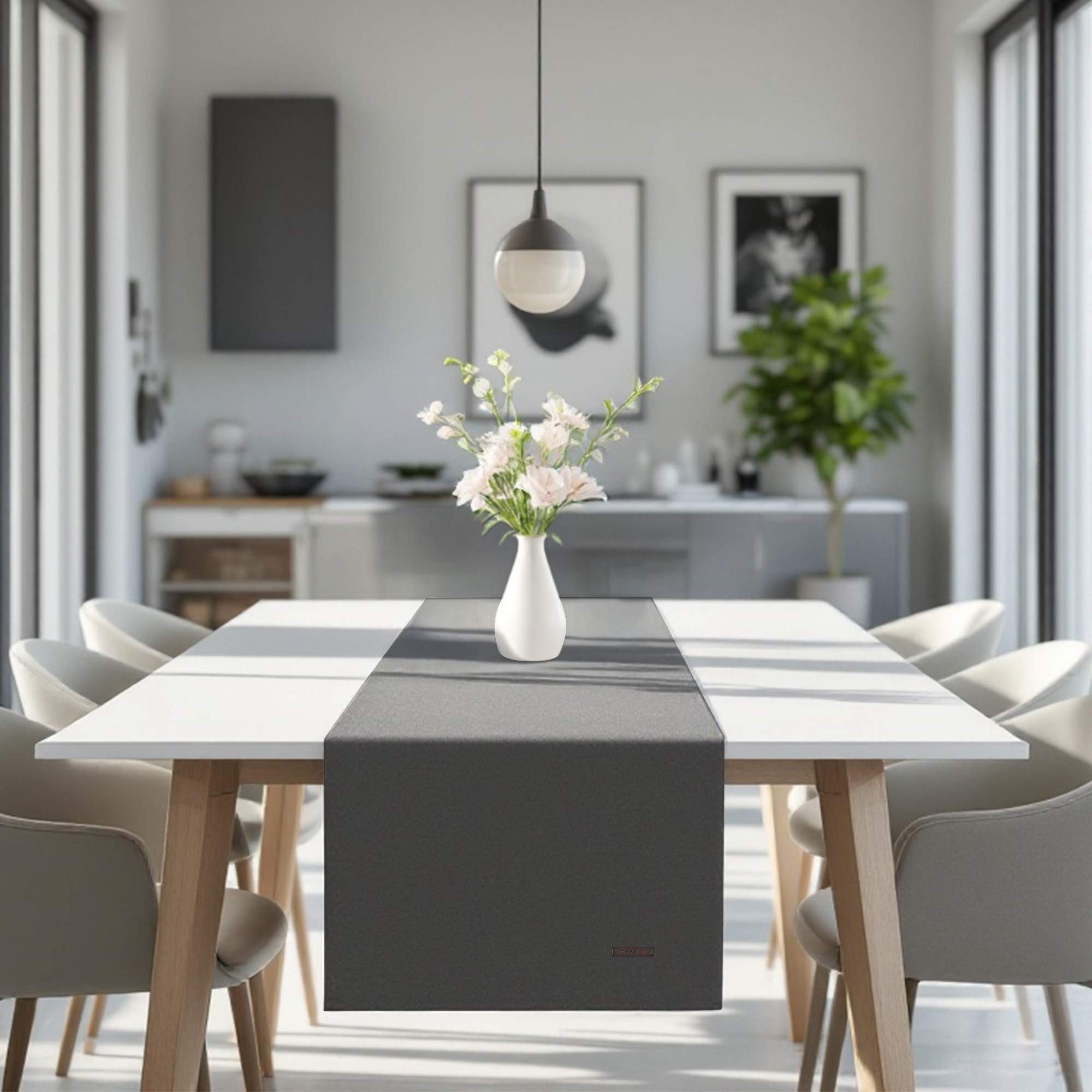 Esprit Tischläufer HARP Tischläufer (1-tlg), 40 x 140 cm in Dunkelgrau günstig online kaufen