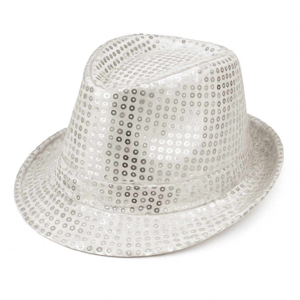 Folat Filzhut Glitzer Pailletten Partyhut für Damen & Herren Kostümaccessoire Funkelnd, leicht, vielseitig