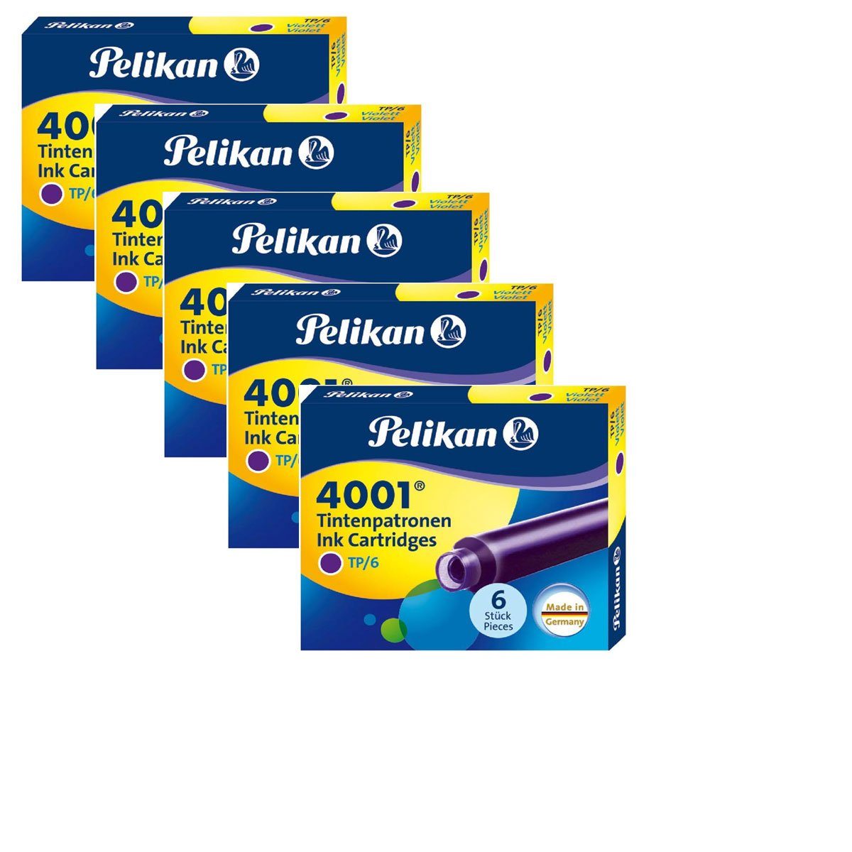 Pelikan 5x Pelikan Tintenpatronen Violett Tintenpatrone