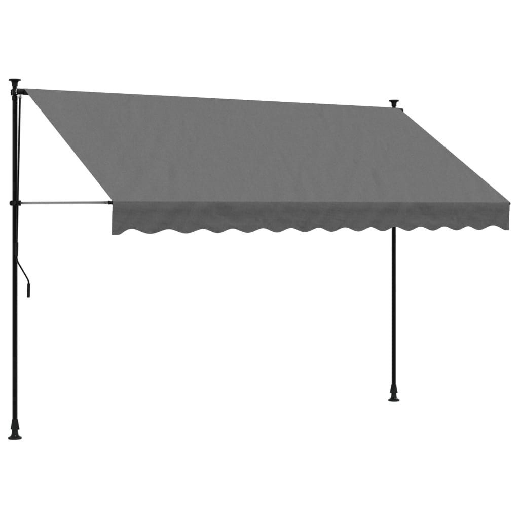 Markise Markise Terrassendach Einziehbar Anthrazit 300x150 cm Stoff und Stahl