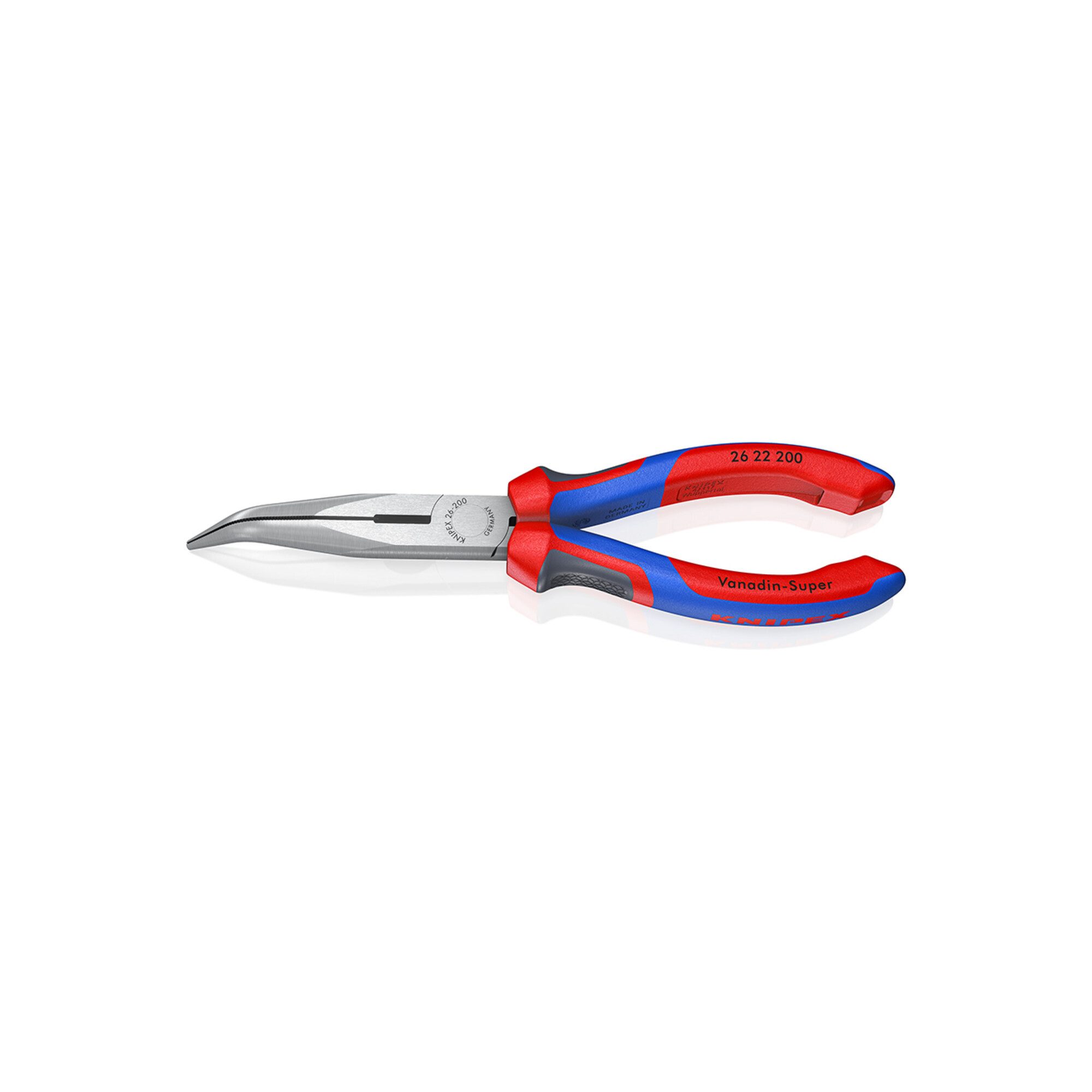 Knipex Flachzange KNIPEX 26 22 200 Flachrundzange mit Schneide (Storchschnabelzange) mit