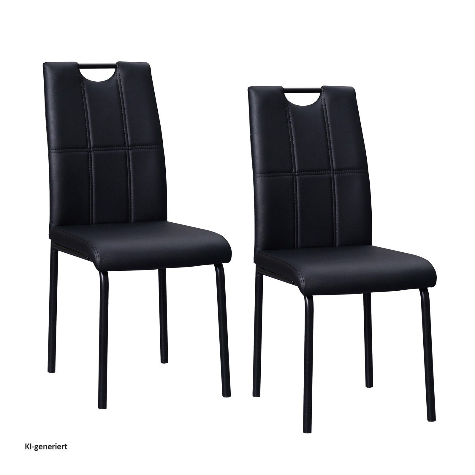 HTI-Living Esszimmerstuhl Stuhl Denton PU Schwarz (Set, 2 St), Esszimmerstuhl Kunstleder