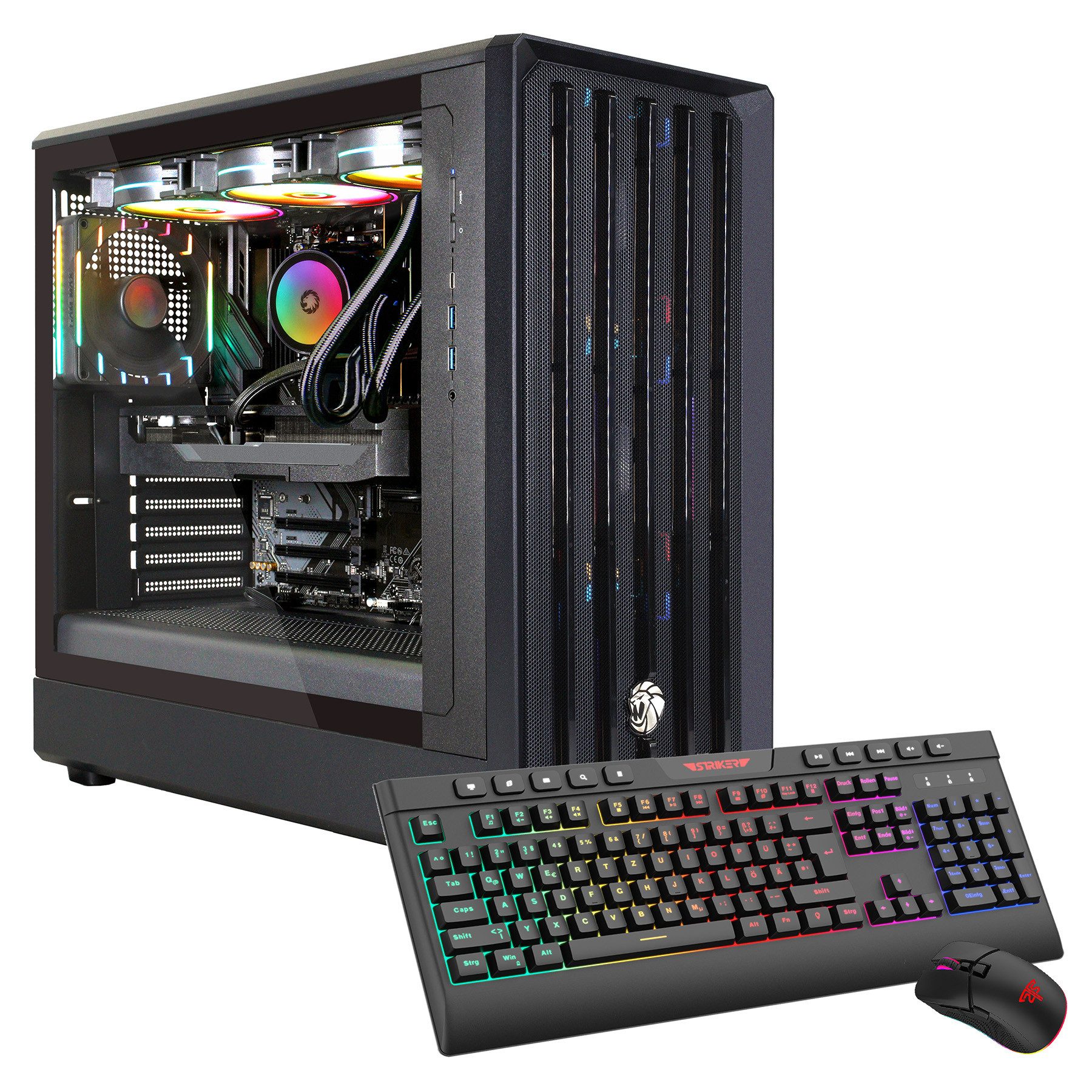 GAMEMAX CLAW BK 8103 AMD Ryzen 5 9600X 32GB DDR5 1TB SSD RX 9070 Gaming-PC (AMD Ryzen 5 9600X, RX 9070, 32 GB RAM, 1000 GB SSD, Wasserkühlung, DDR5 RAM, Windows 11, Wasserkühlung)