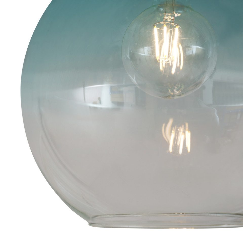 Qazqa Deckenleuchte Sandra, ohne Leuchtmittel, E27, Blau, Art Deco, Glas, 1 günstig online kaufen