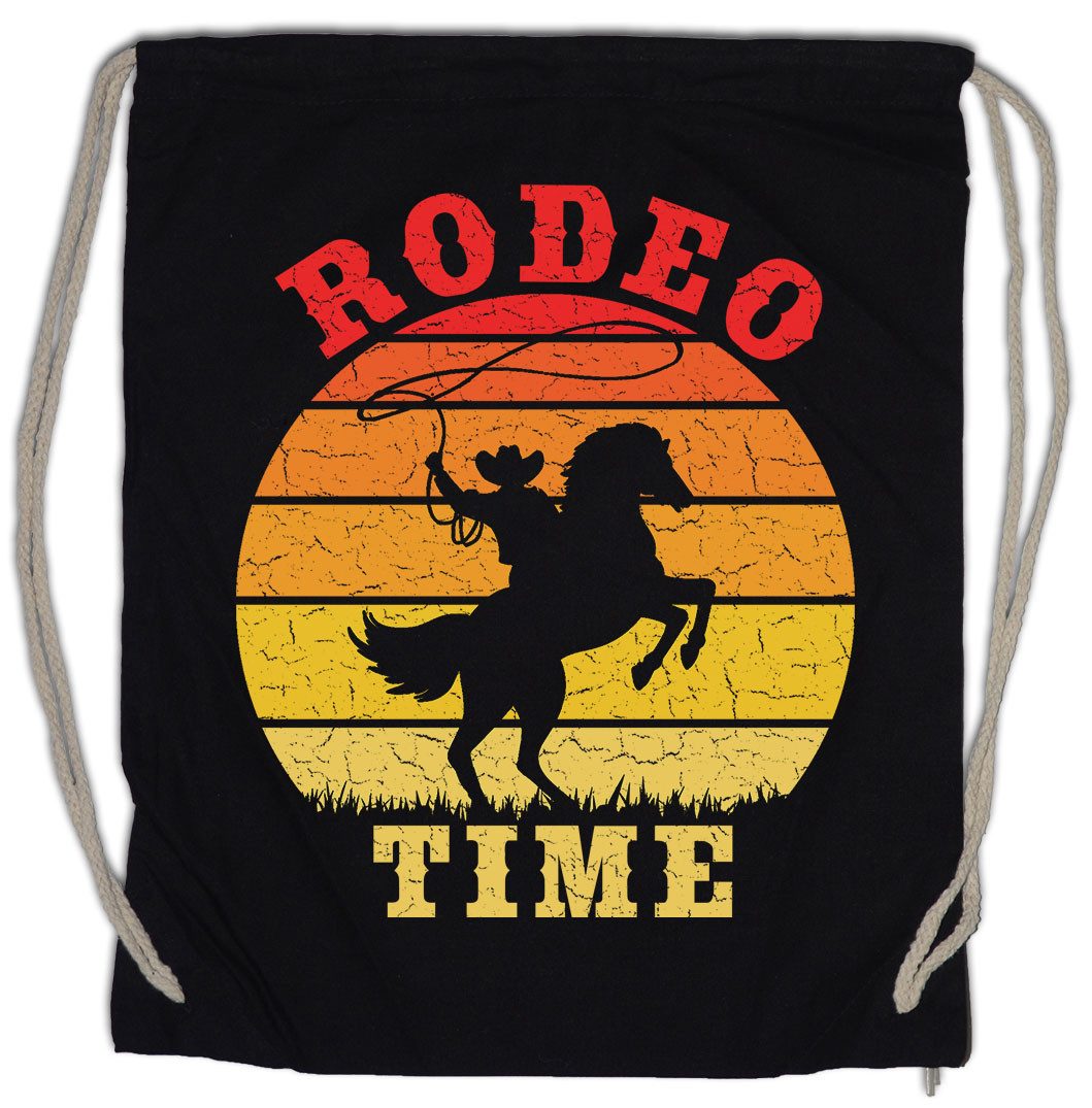 Urban Backwoods Turnbeutel Rodeo Time Turnbeutel Pferd Cowboy Country Horse Cowgirl Hut Lasso (1-tlg), Sport Reiten Turnier Western