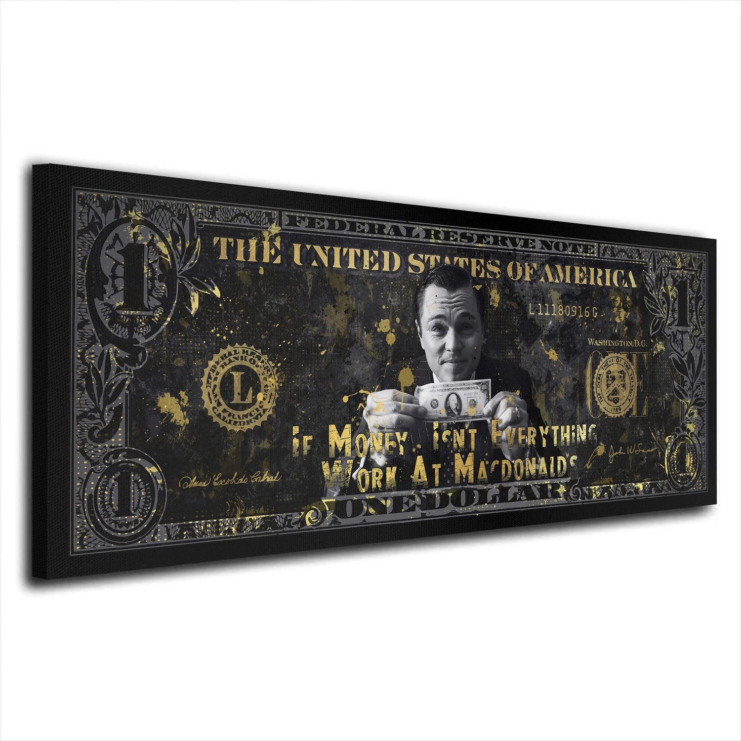 Artedinoi Leinwandbild Motivation Zitat, Wolf of Wall Street Leinwandbild Wandbild Kunstdruck, Motivations-Zitat, Broker-Motiv