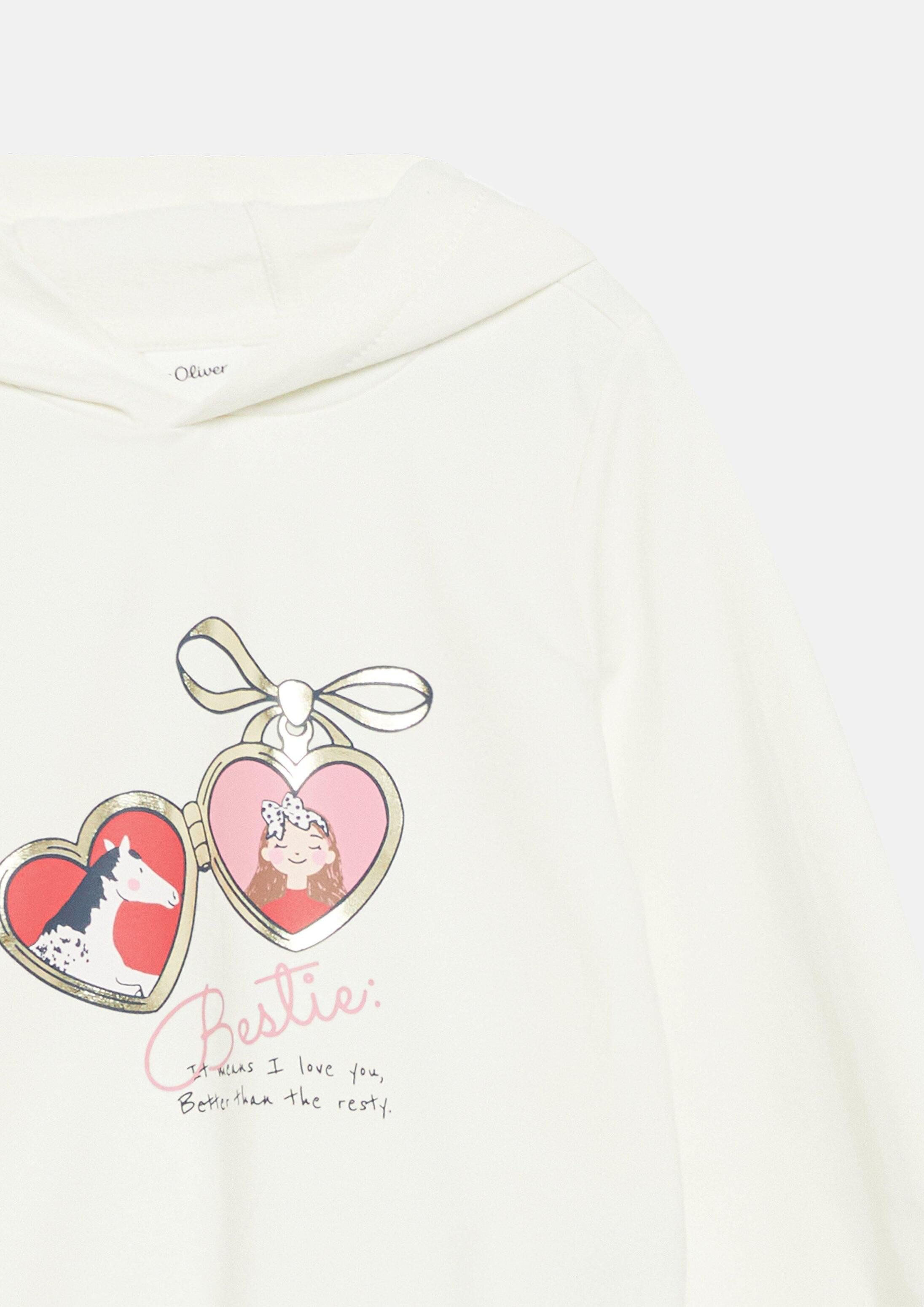 s.Oliver Sweatshirt Sweatshirt Sweatshirt mit Folienprint und Kapuze – Bild 4 von 4