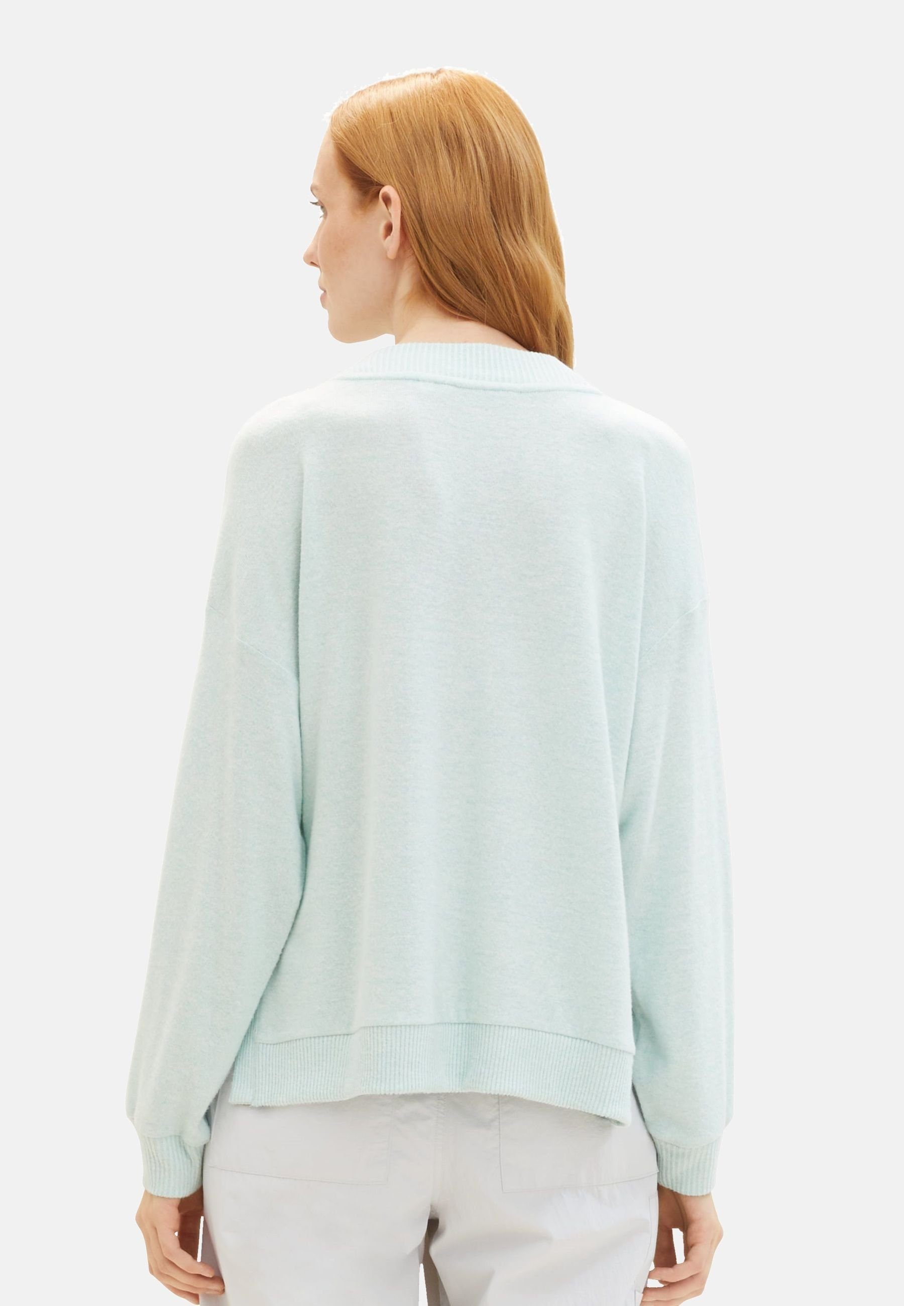 TOM TAILOR Sweatshirt Sweatshirt Pullover ohne Kapuze (1-tlg)