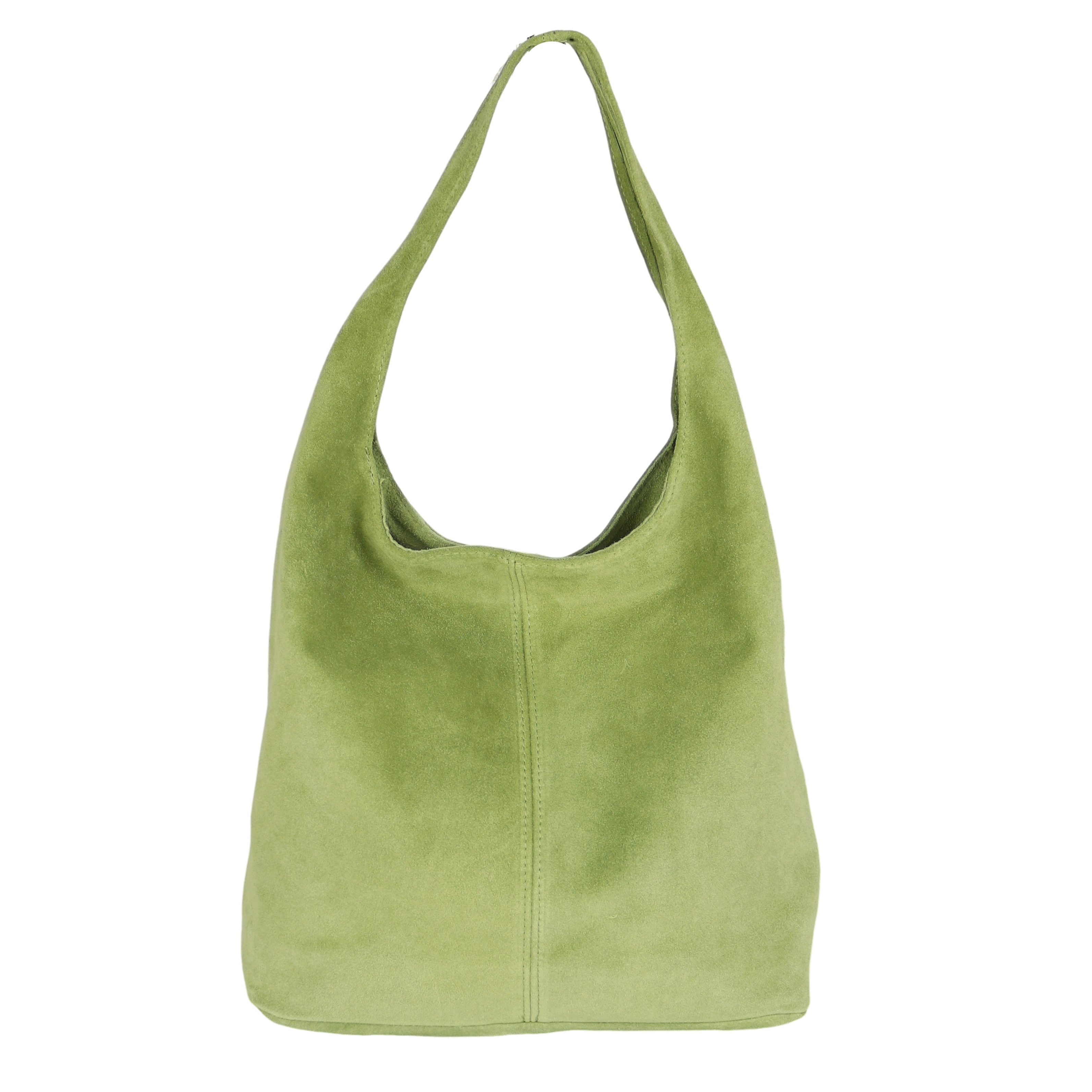MIRROSI Beuteltasche Damen aus Wildleder, Made in Italy, Shopper Tasche (ca.33x32x16cm)