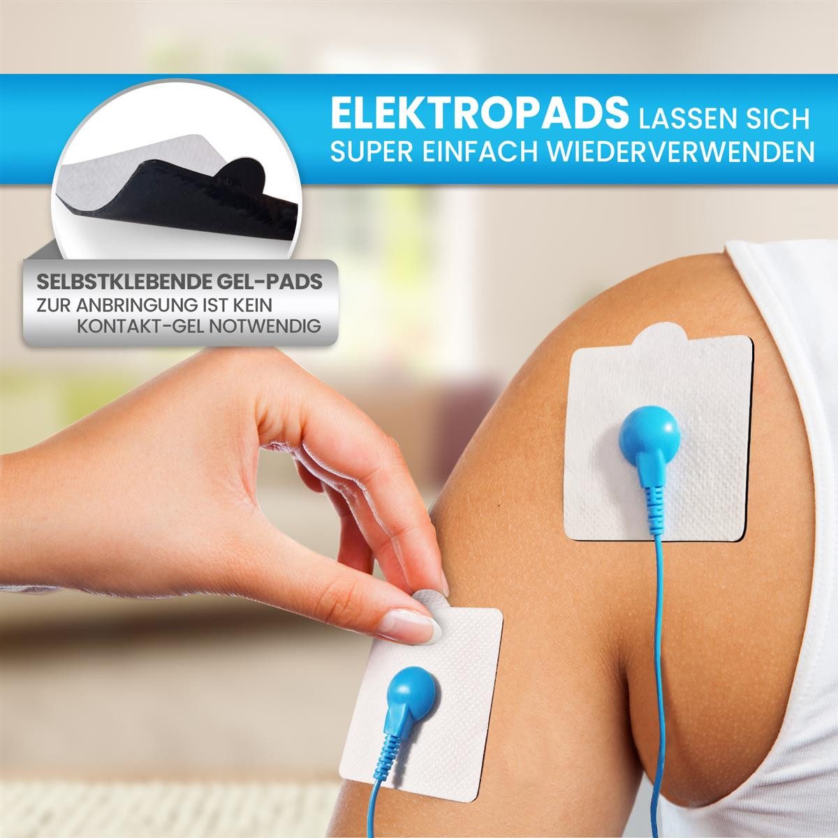 Grundig TENS-EMS-Gerät Tens-Gerät Schmerztherapie Reizstrom Ersatz-Pads, 10 Ersatzpads für GRUNDIG Tens Gerät Reizstromgerät
