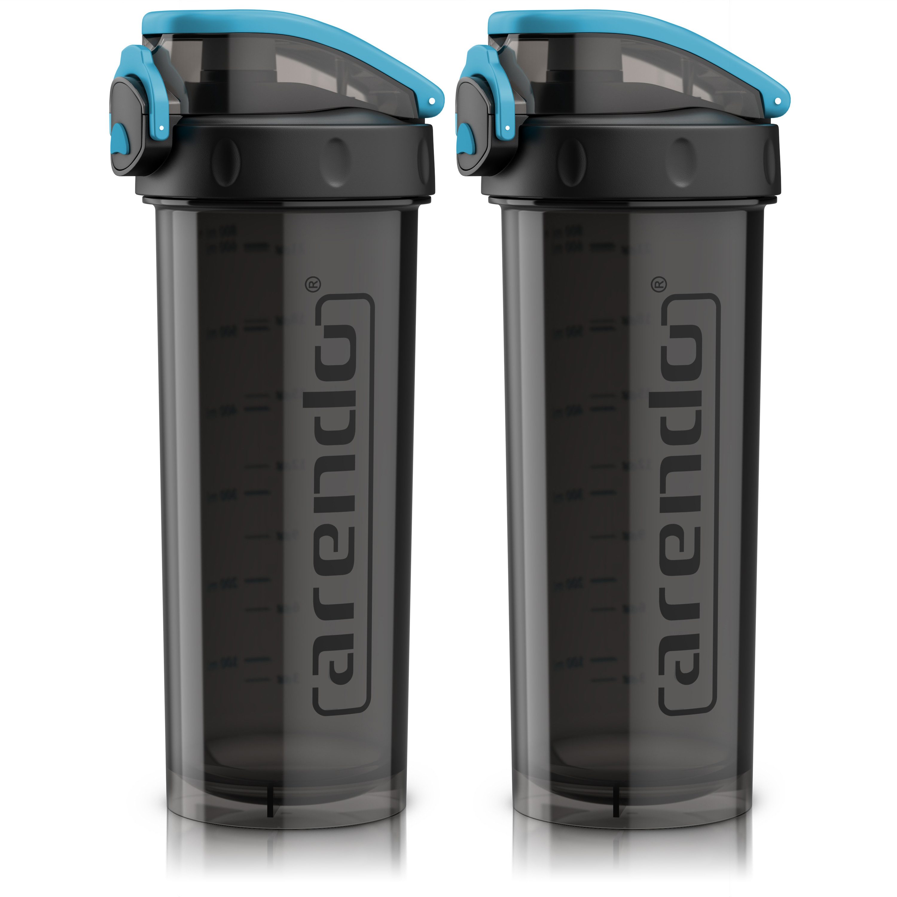 Arendo Protein Shaker 2er Set Proteinshaker Shaker 800 ml BPA-frei, Kunststoff, (2-tlg), Eiweiß Mixbecher, BPA-frei, für unterwegs, Yoga, Fitness, Sport