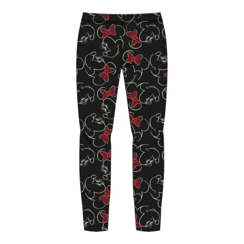 Disney Minnie Mouse Leggings Minnie Leggings für Mädchen mit Roten Schleifen, Schwarz, Größen