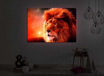 lightbox-multicolor LED-Bild Löwe Abstrakt Art front lighted / 60x40cm, Leuchtbild mit Fernbedienung