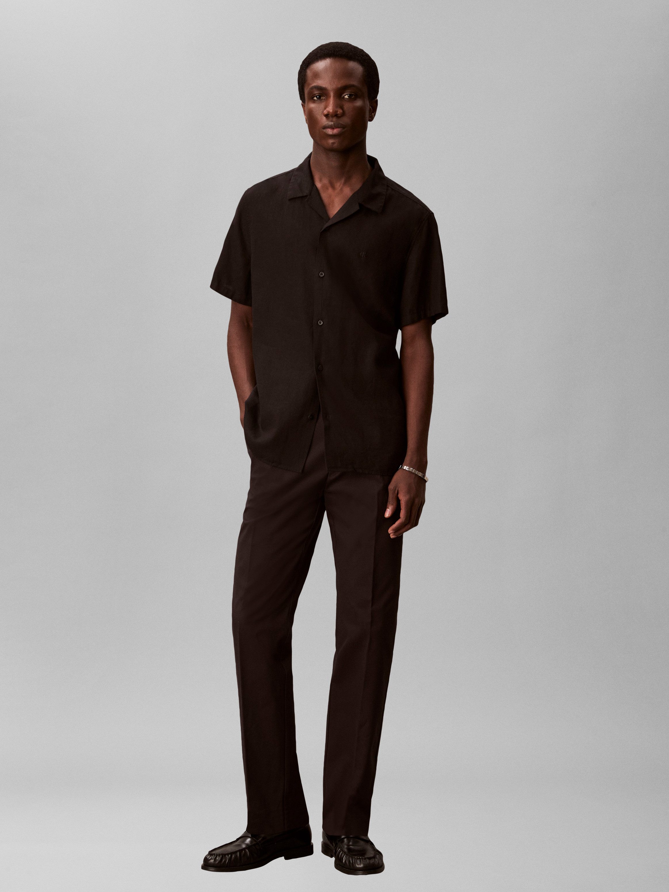 Calvin Klein Chinohose mit Bundfalte, Straight Fit
