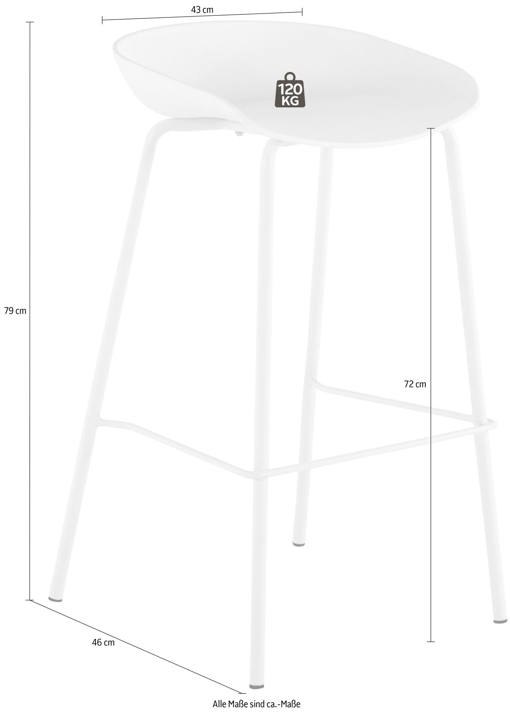 Tresenstuhl Hochstuhl Design St), (Set, Metallgestell, mit cm, loft24 Darla 72 2 modernes Sitzhöhe