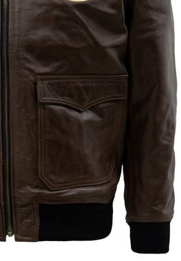 KingKerosin Lederjacke Air Force 42 mit eingearbeiteten Protektoren Taschen für Biker