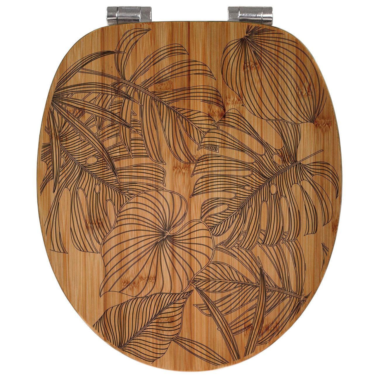 banjado WC-Sitz Bambus mit Gravur Monstera (umweltfreundliches Material, in günstig online kaufen