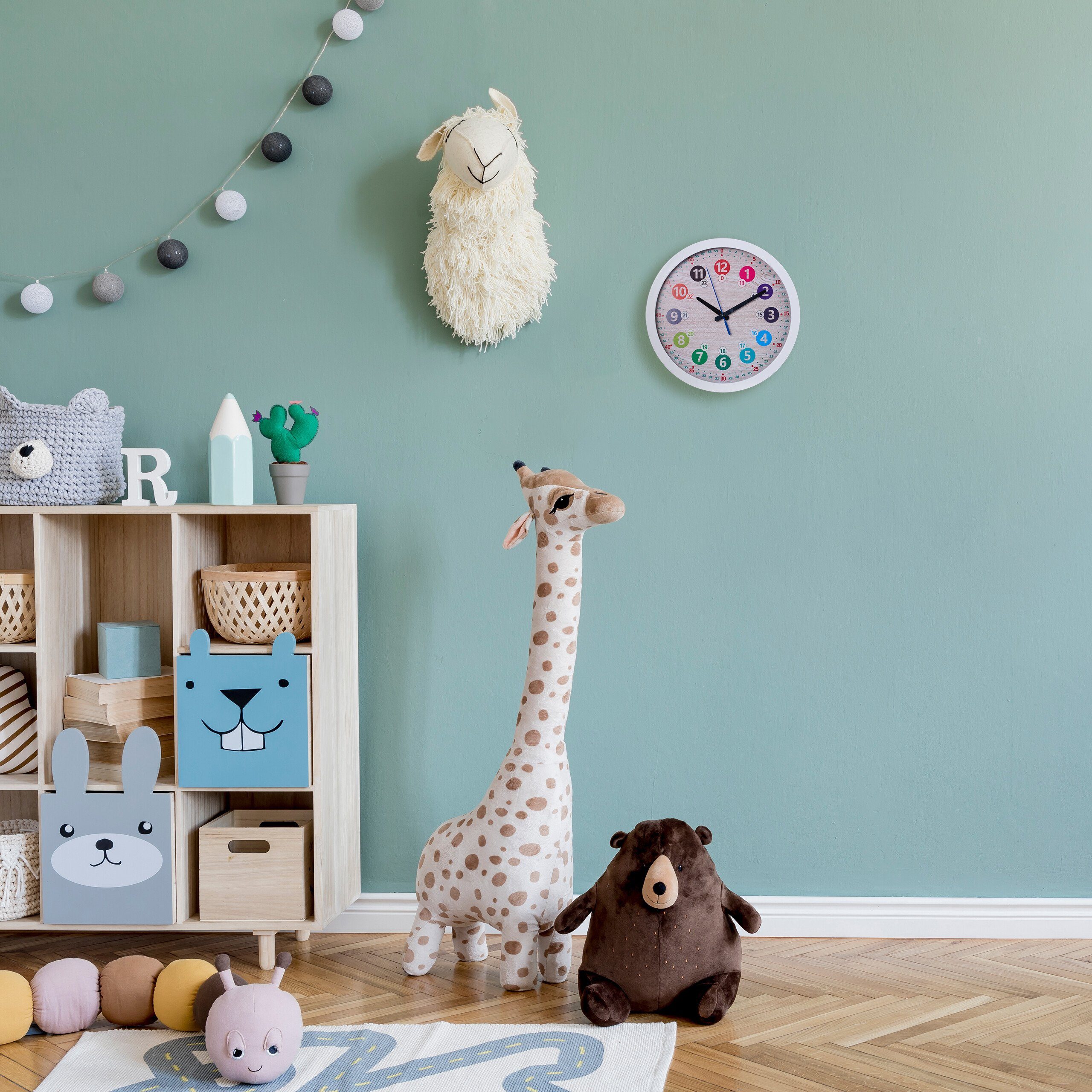 relaxdays Wanduhr Weiße Wanduhr für Kinder günstig online kaufen