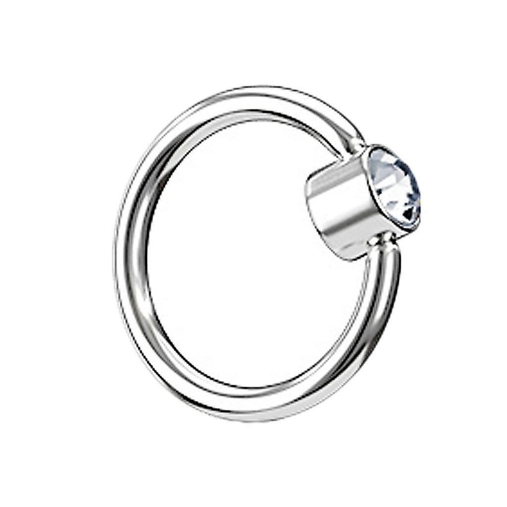 Taffstyle Nasenpiercing Helix Tragus Ohr Piercing Klemmring Flache Kugel Kristall, Ring Flach Kristall Klemm Kugel Septum Nasen Lippen Helix Ohr Tragus